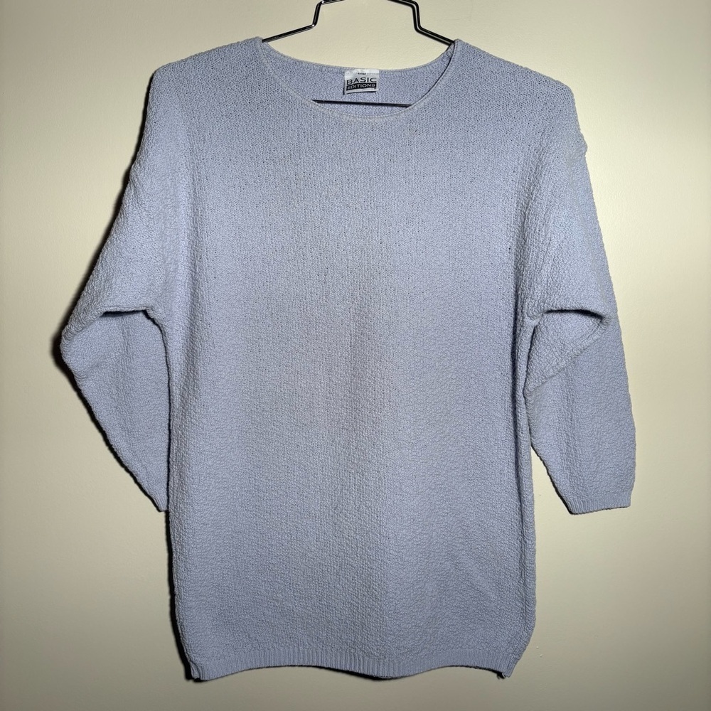 Vintage Basic Editions Light Periwinkle Cotton Sw… - image 2